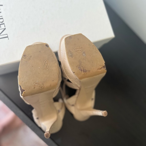 Saint Laurent Tribute Sandals 105 Croc Embossed S7 - Picture 5 of 5